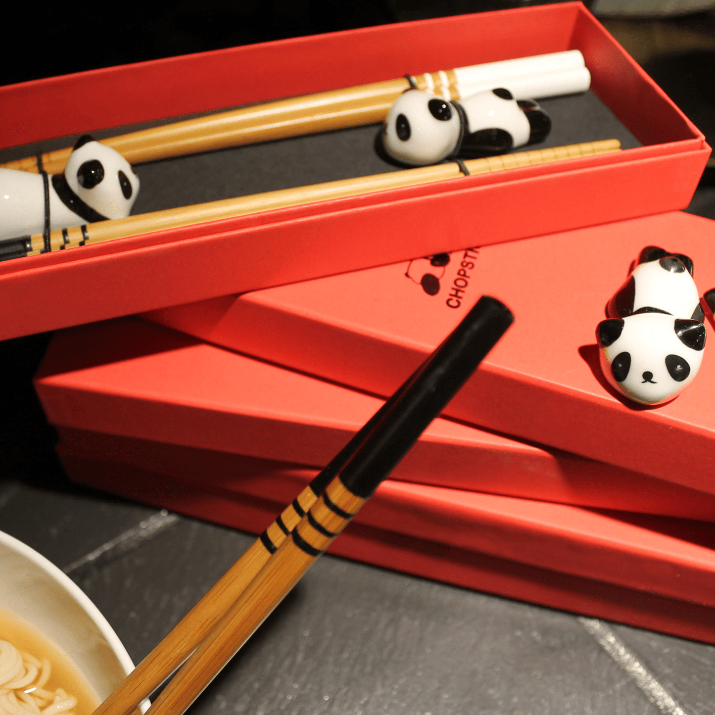 The Wordy Traveler Travel Themed Subscription Book Box Panda Chopstick Set: Wooden Chopsticks Gift Set